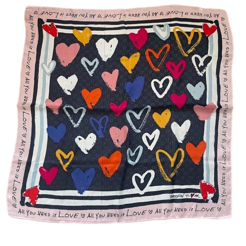 Brighton Color of Love All You Need Is Love Square Scarf Multicolor Colorful